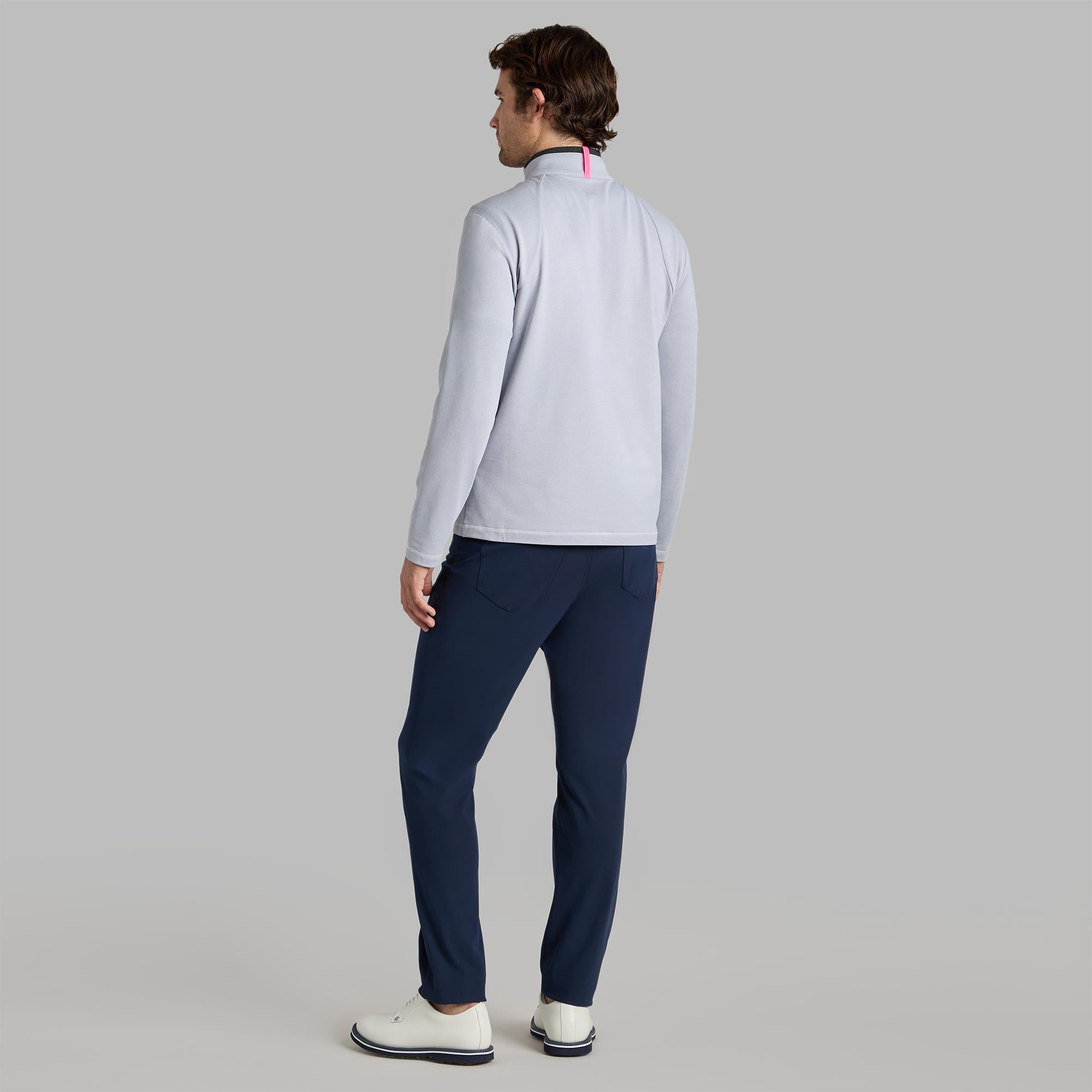 G/FORE Lightweight French Terry Mens Golf Mid Layer Light Grey Melange